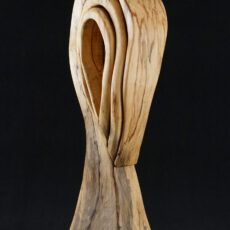 Holzvase aus Saalweide mit Edelstahleinsatz für Blumen