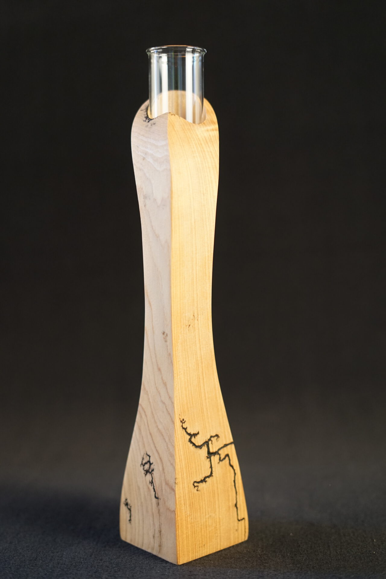 Holz Vase aus Weide mit Lichtenberg Effekt – Bild 2