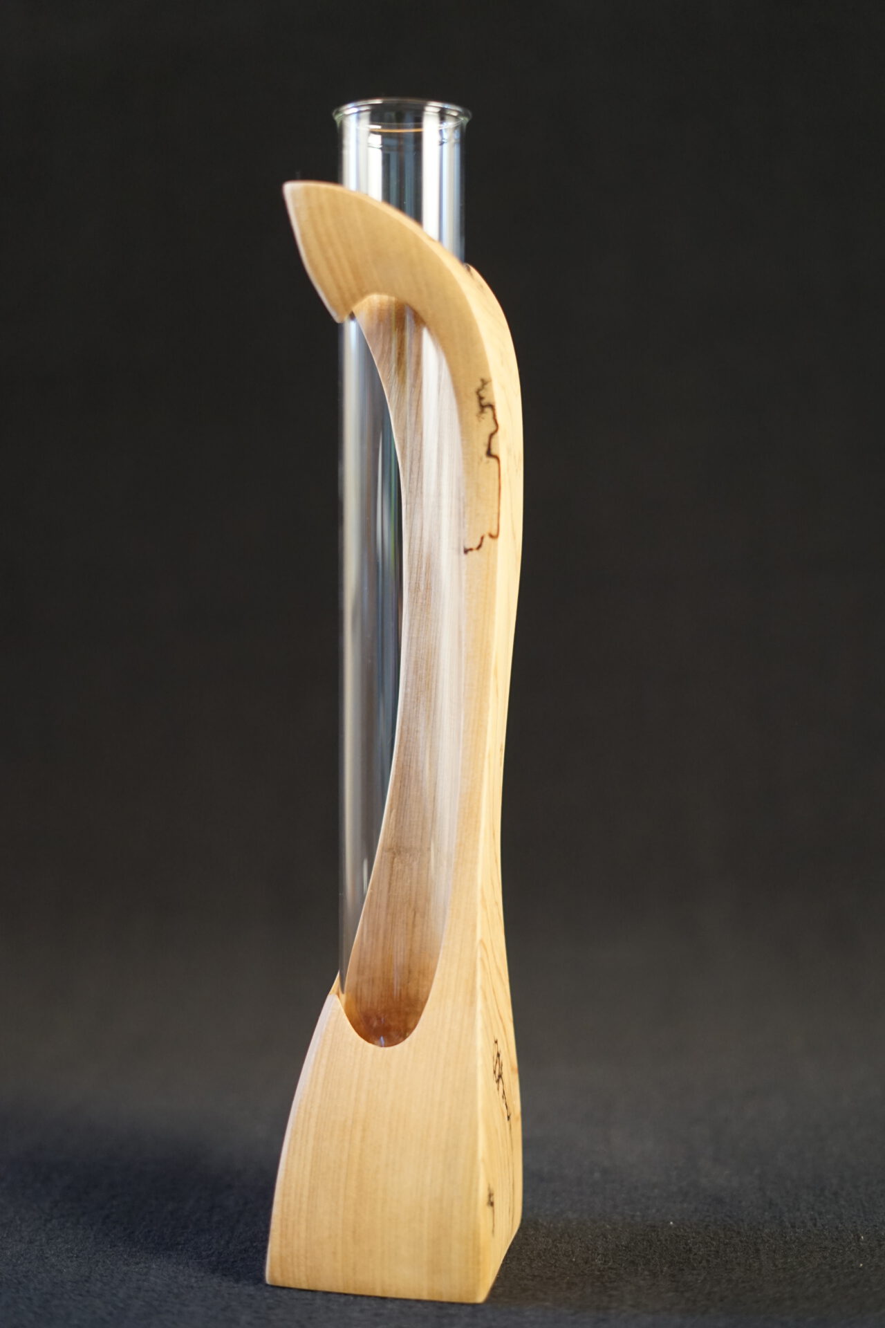 Holz Vase aus Weide mit Lichtenberg Effekt